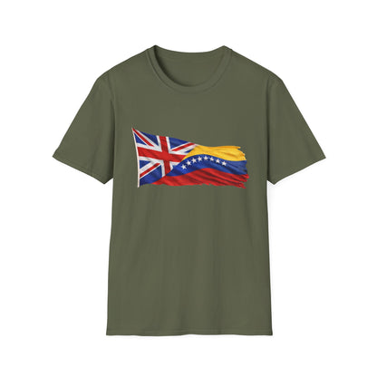Venezuelan-British Flag T-Shirt — Dual Heritage Waving Flag Tee