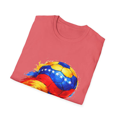 Venezuelan Flag Flaming Soccer Ball T-Shirt | Venezuela Football Tee