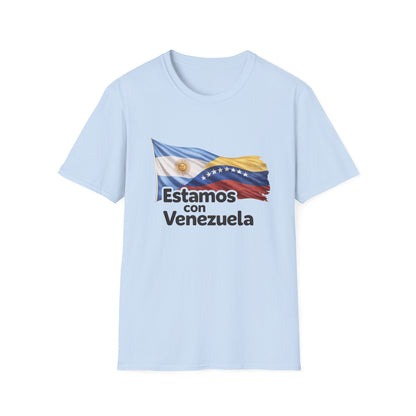 Argentina Estamos con Venezuela T-Shirt | Argentina and Venezuela Flags, Solidarity Design