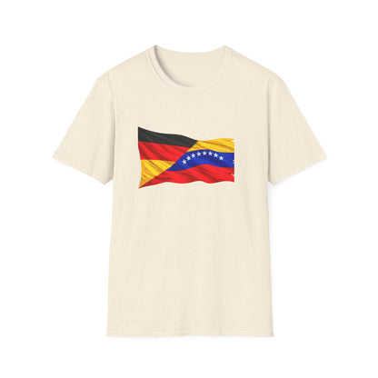 Venezuela Germany Flag Mashup T-Shirt | Waving Dual-Flag Design