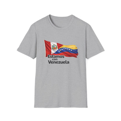 Peru Estamos con Venezuela T-Shirt | Venezuelan Flag Support, Spanish Text