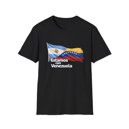 Argentina Estamos con Venezuela T-Shirt | Argentina and Venezuela Flags, Solidarity Design