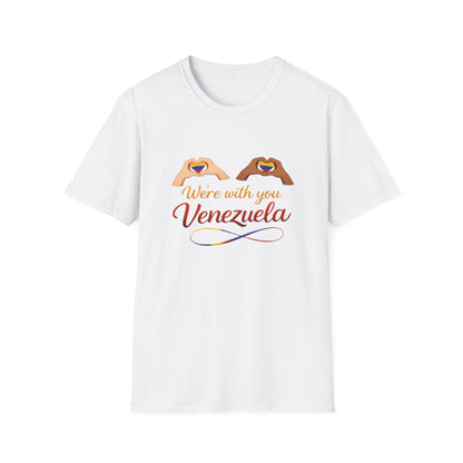 We're with you Venezuela T-Shirt | Heart Hands, Support, Venezuelan Colors