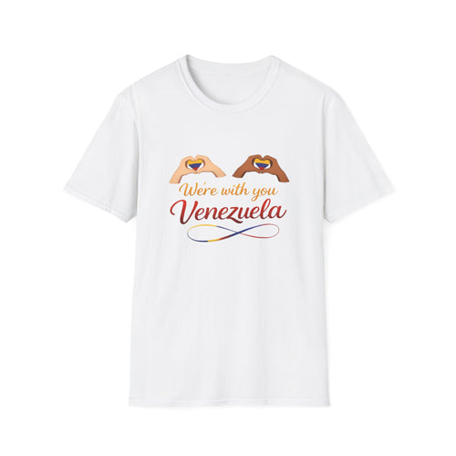 We're with you Venezuela T-Shirt | Heart Hands, Support, Venezuelan Colors