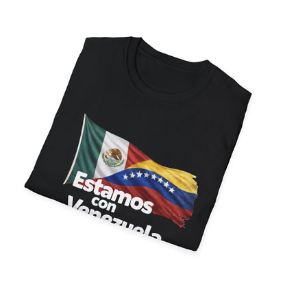 Mexico Estamos con Venezuela T-Shirt | Mexico and Venezuela Flags, Solidarity Tee
