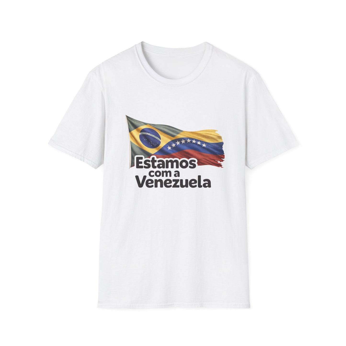 Brazil Estamos com a Venezuela T-Shirt | Waving Venezuela Flag Design
