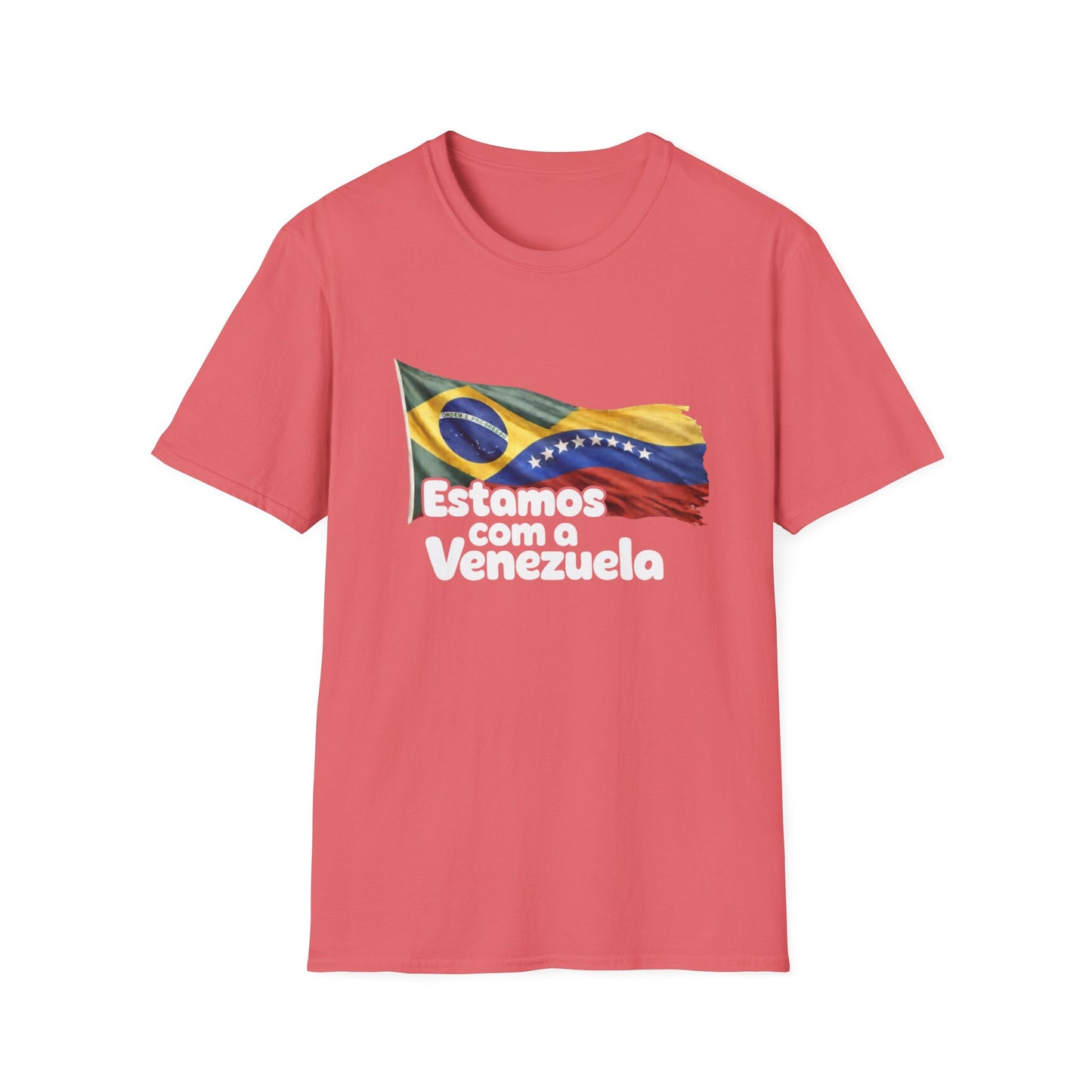Brazil Estamos com a Venezuela T-Shirt | Waving Venezuela Flag Design