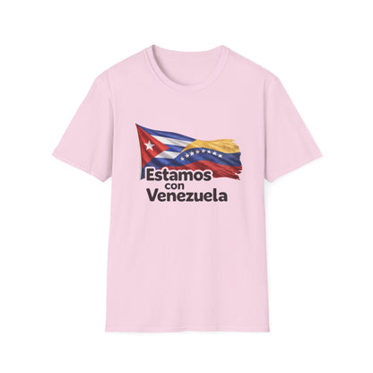 Cuba Estamos con Venezuela T-Shirt | Cuban and Venezuelan Flags, Solidarity Tee
