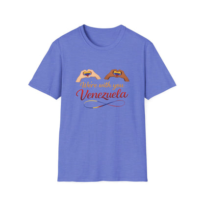 We're with you Venezuela T-Shirt | Heart Hands, Support, Venezuelan Colors