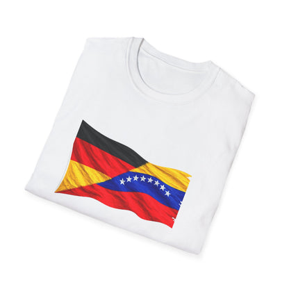 Venezuela Germany Flag Mashup T-Shirt | Waving Dual-Flag Design