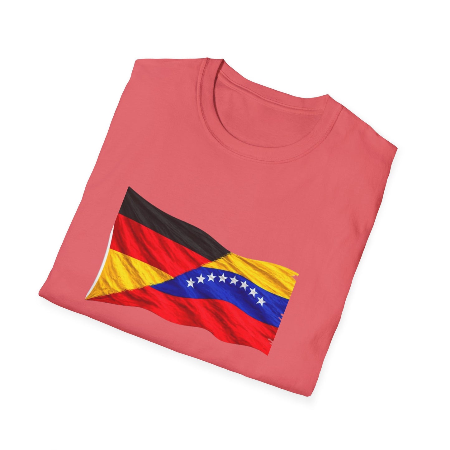Venezuela Germany Flag Mashup T-Shirt | Waving Dual-Flag Design
