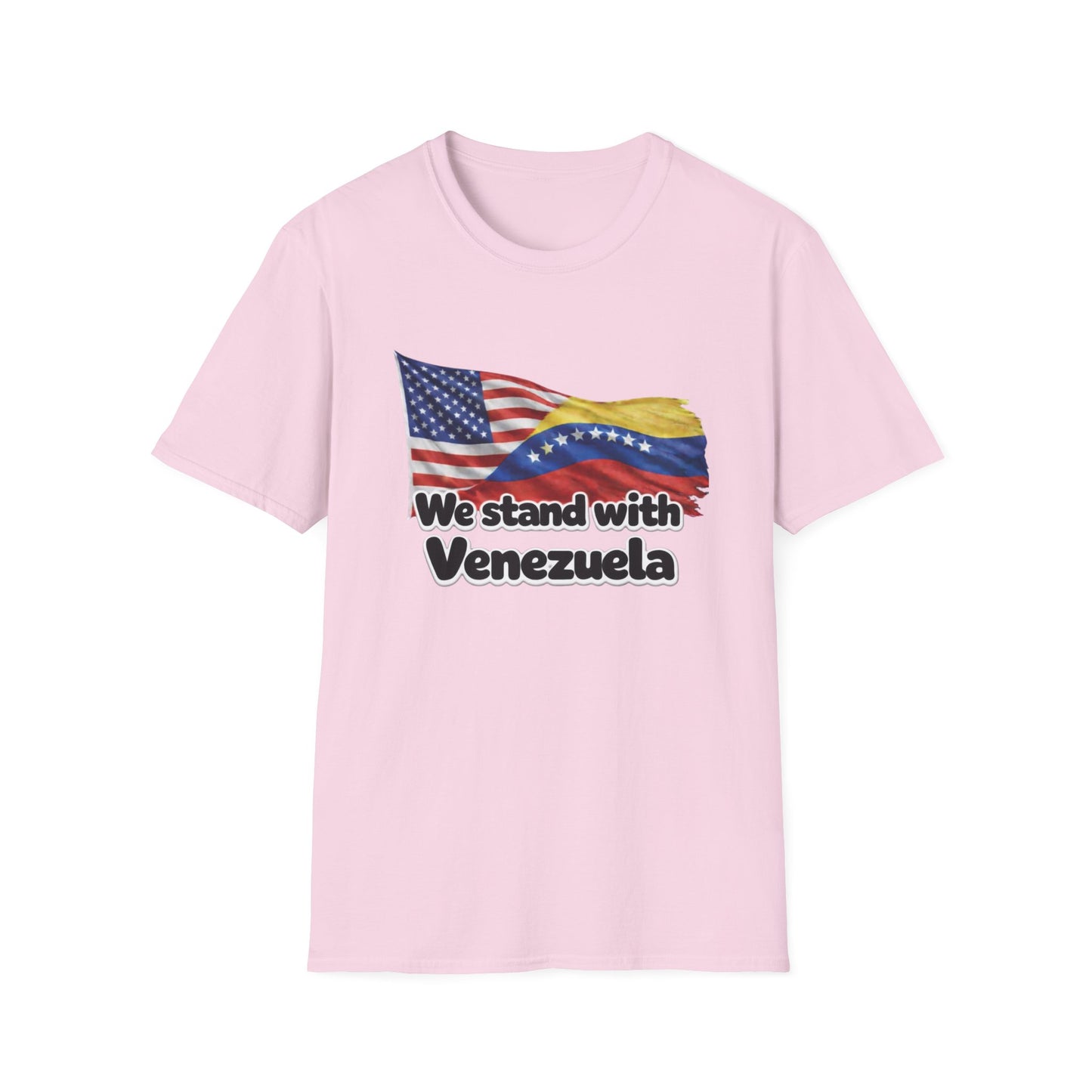 USA We Stand With Venezuela T-Shirt | US and Venezuela Flag Solidarity