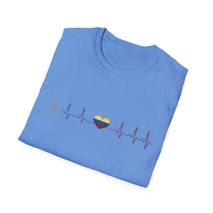 Venezuelan Flag Heartbeat Tee | Heart ECG Line with Venezuelan Flag Colors
