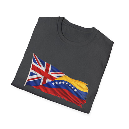 Venezuelan-British Flag T-Shirt — Dual Heritage Waving Flag Tee