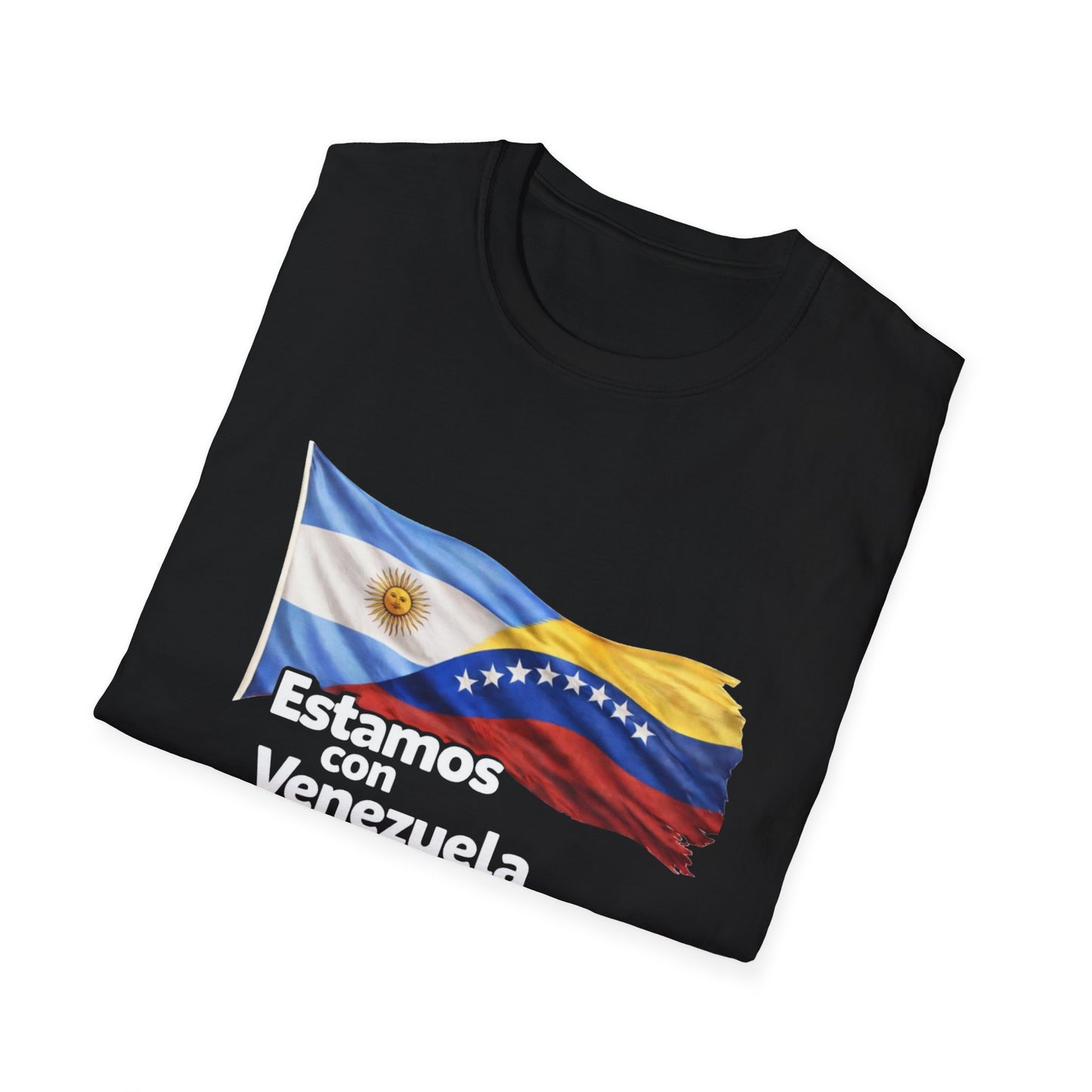 Argentina Estamos con Venezuela T-Shirt | Argentina and Venezuela Flags, Solidarity Design