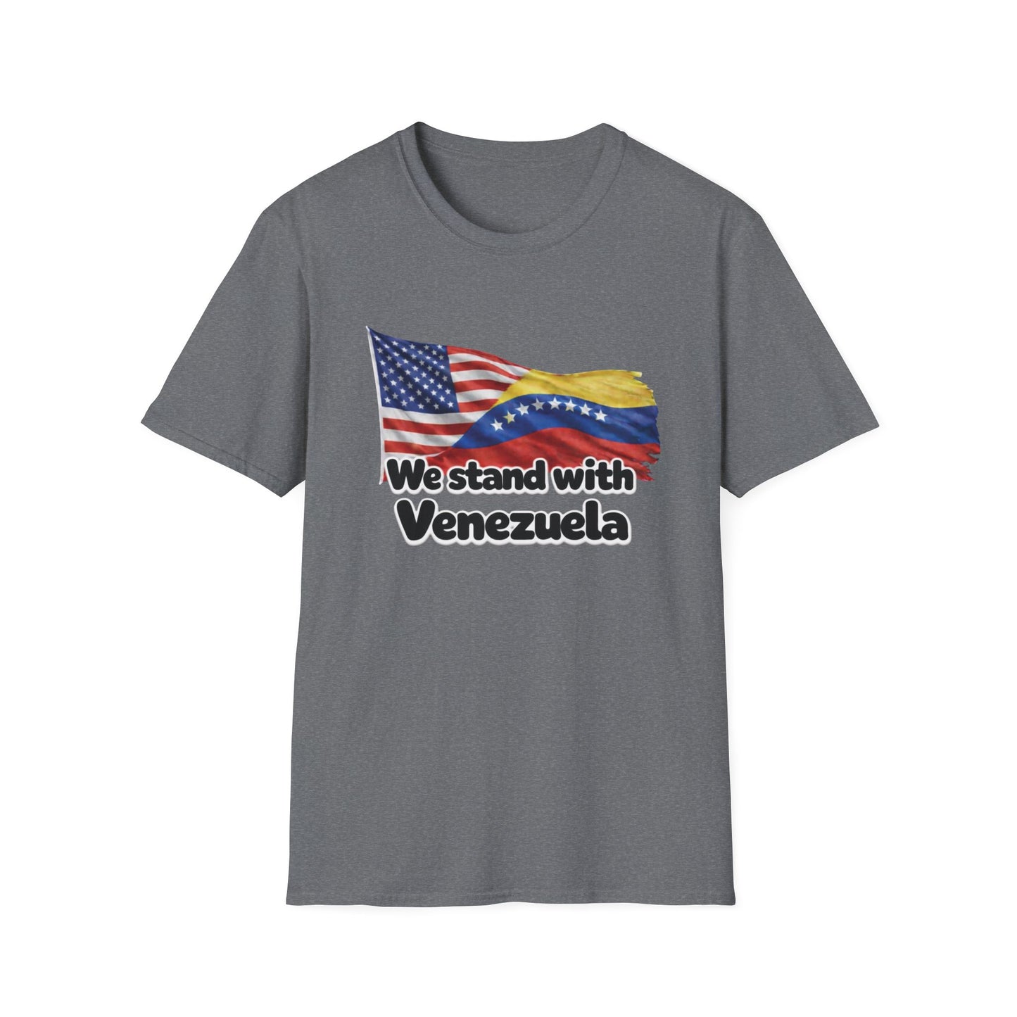 USA We Stand With Venezuela T-Shirt | US and Venezuela Flag Solidarity