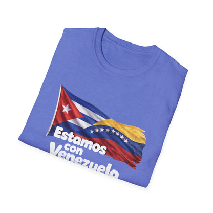Cuba Estamos con Venezuela T-Shirt | Cuban and Venezuelan Flags, Solidarity Tee