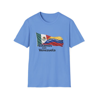 Mexico Estamos con Venezuela T-Shirt | Mexico and Venezuela Flags, Solidarity Tee