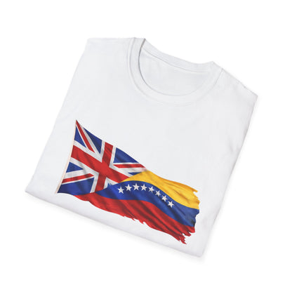 Venezuelan-British Flag T-Shirt — Dual Heritage Waving Flag Tee