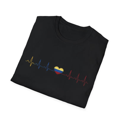 Venezuelan Flag Heartbeat Tee | Heart ECG Line with Venezuelan Flag Colors