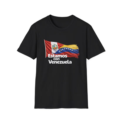 Peru Estamos con Venezuela T-Shirt | Venezuelan Flag Support, Spanish Text