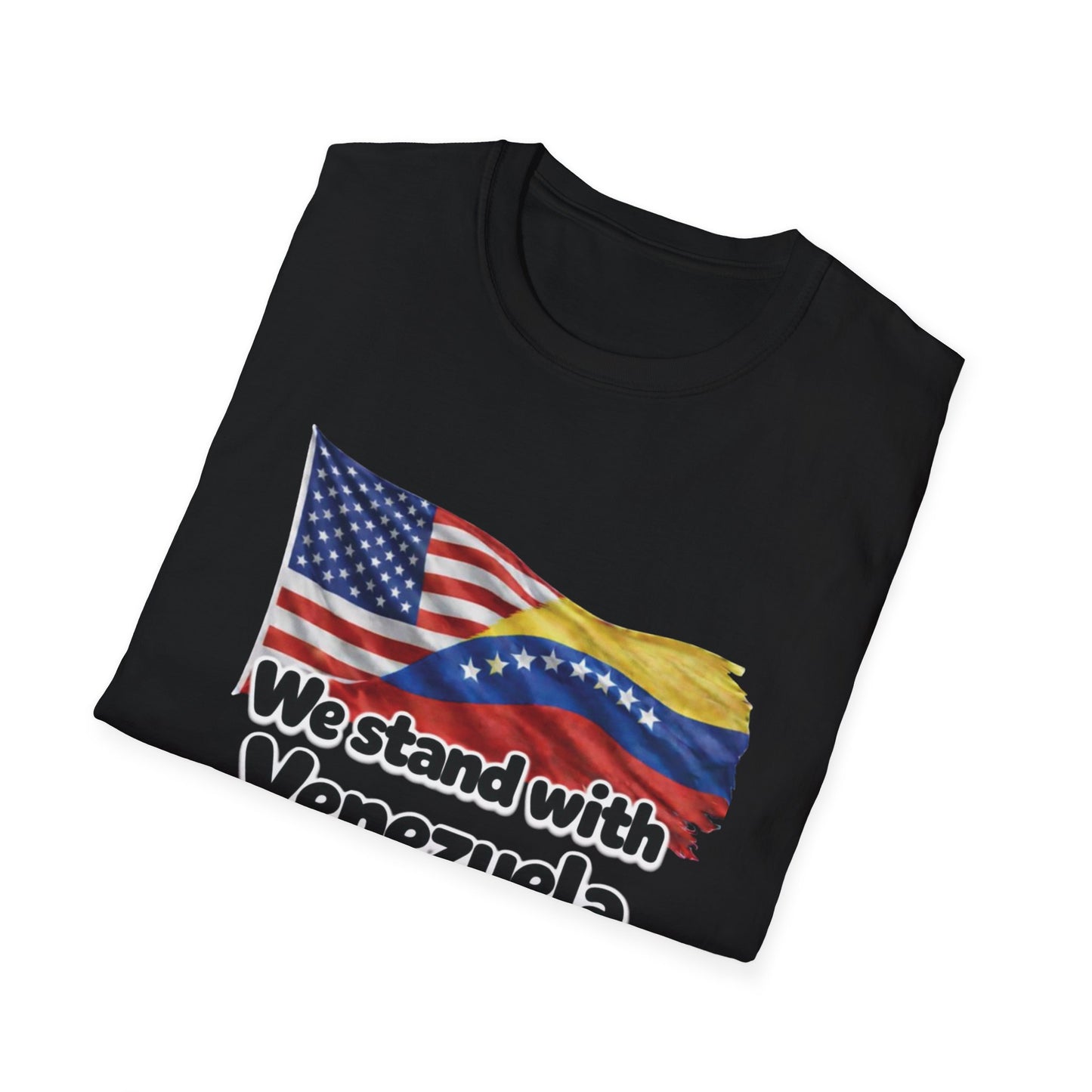 USA We Stand With Venezuela T-Shirt | US and Venezuela Flag Solidarity