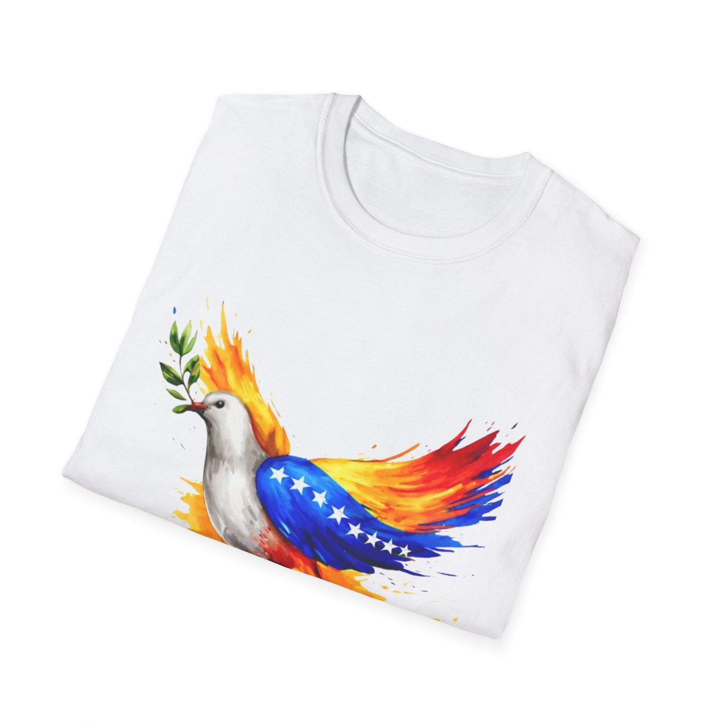 Patriotic Dove T-Shirt | Peace Dove with Olive Branch and Flag Wings