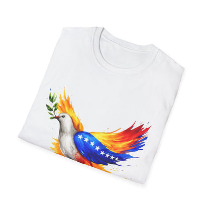 Patriotic Dove T-Shirt | Peace Dove with Olive Branch and Flag Wings