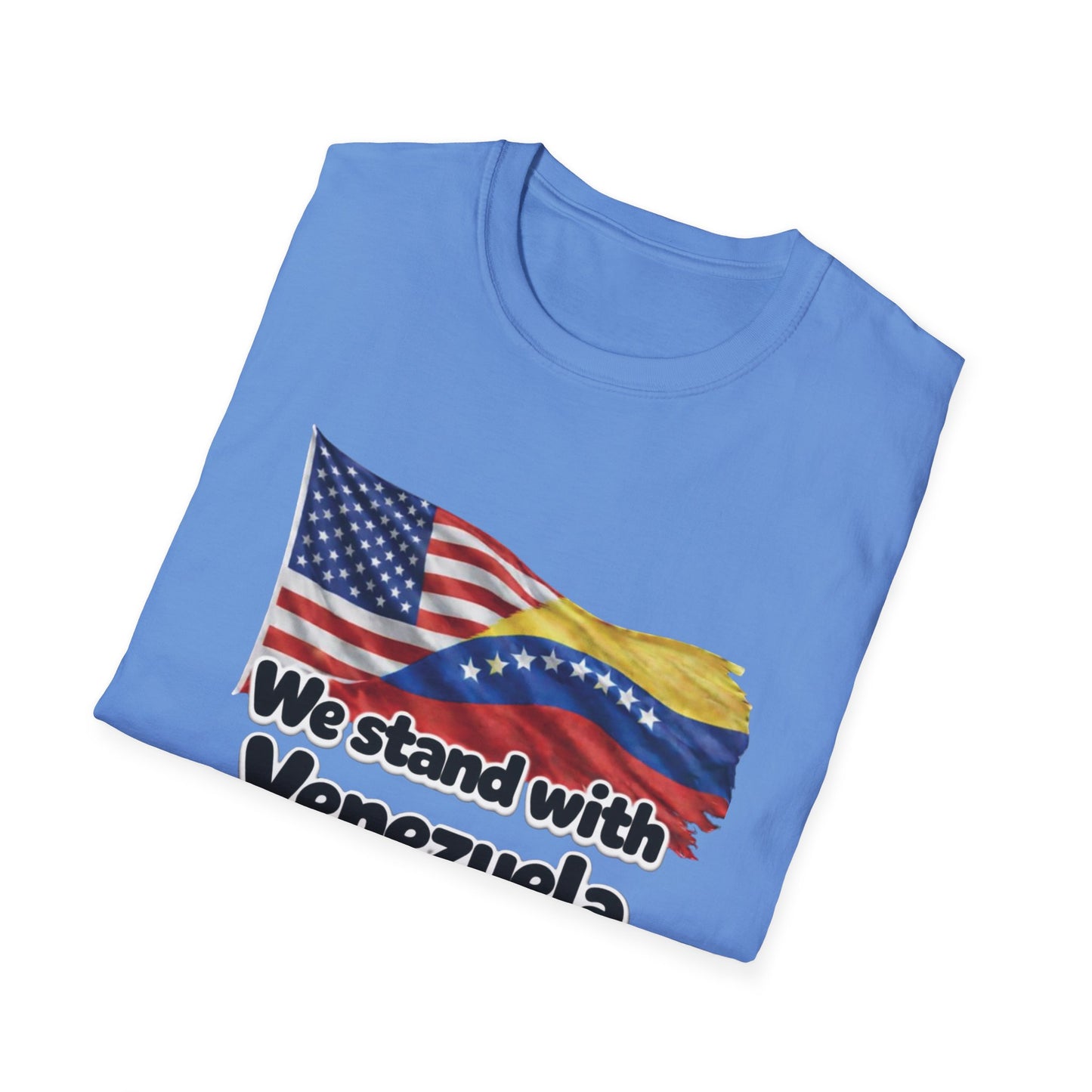 USA We Stand With Venezuela T-Shirt | US and Venezuela Flag Solidarity