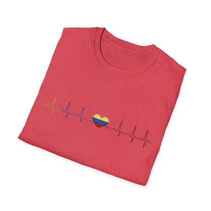 Venezuelan Flag Heartbeat Tee | Heart ECG Line with Venezuelan Flag Colors