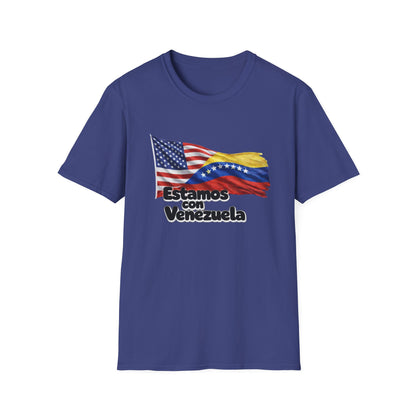 USA Estamos con Venezuela T-Shirt | US and Venezuela Flag Design