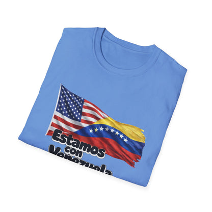 USA Estamos con Venezuela T-Shirt | US and Venezuela Flag Design