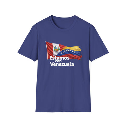Peru Estamos con Venezuela T-Shirt | Venezuelan Flag Support, Spanish Text