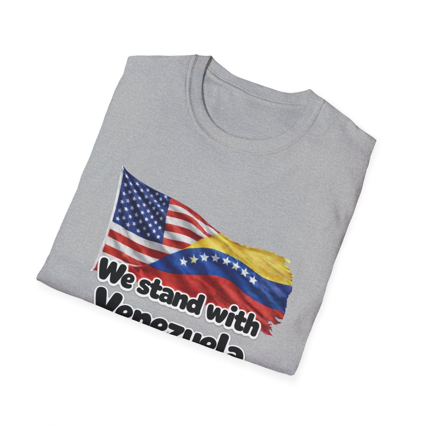 USA We Stand With Venezuela T-Shirt | US and Venezuela Flag Solidarity