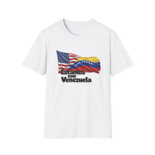 USA Estamos con Venezuela T-Shirt | US and Venezuela Flag Design
