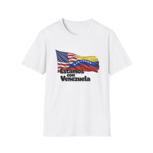 USA Estamos con Venezuela T-Shirt | US and Venezuela Flag Design