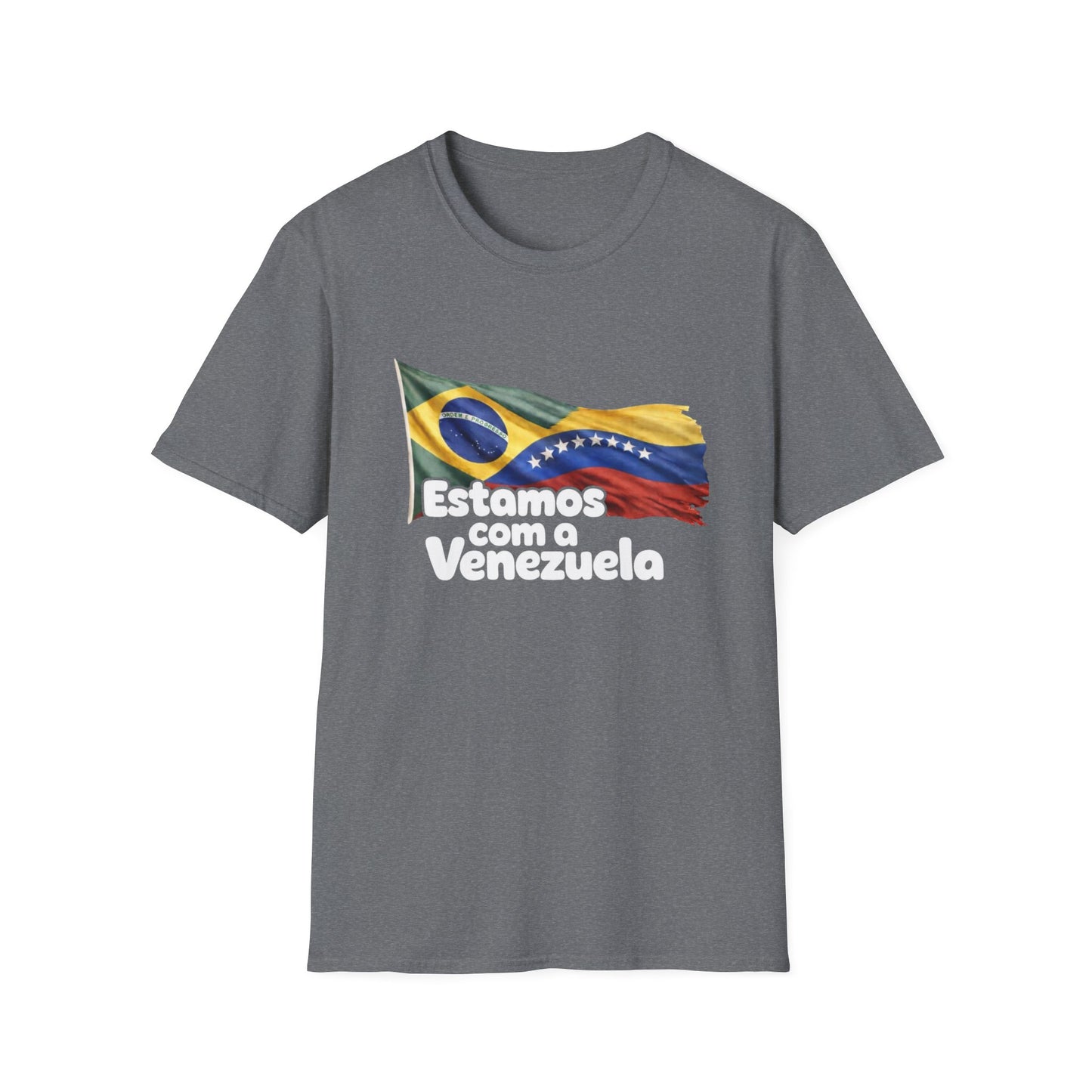 Brazil Estamos com a Venezuela T-Shirt | Waving Venezuela Flag Design