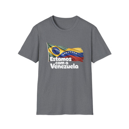 Brazil Estamos com a Venezuela T-Shirt | Waving Venezuela Flag Design