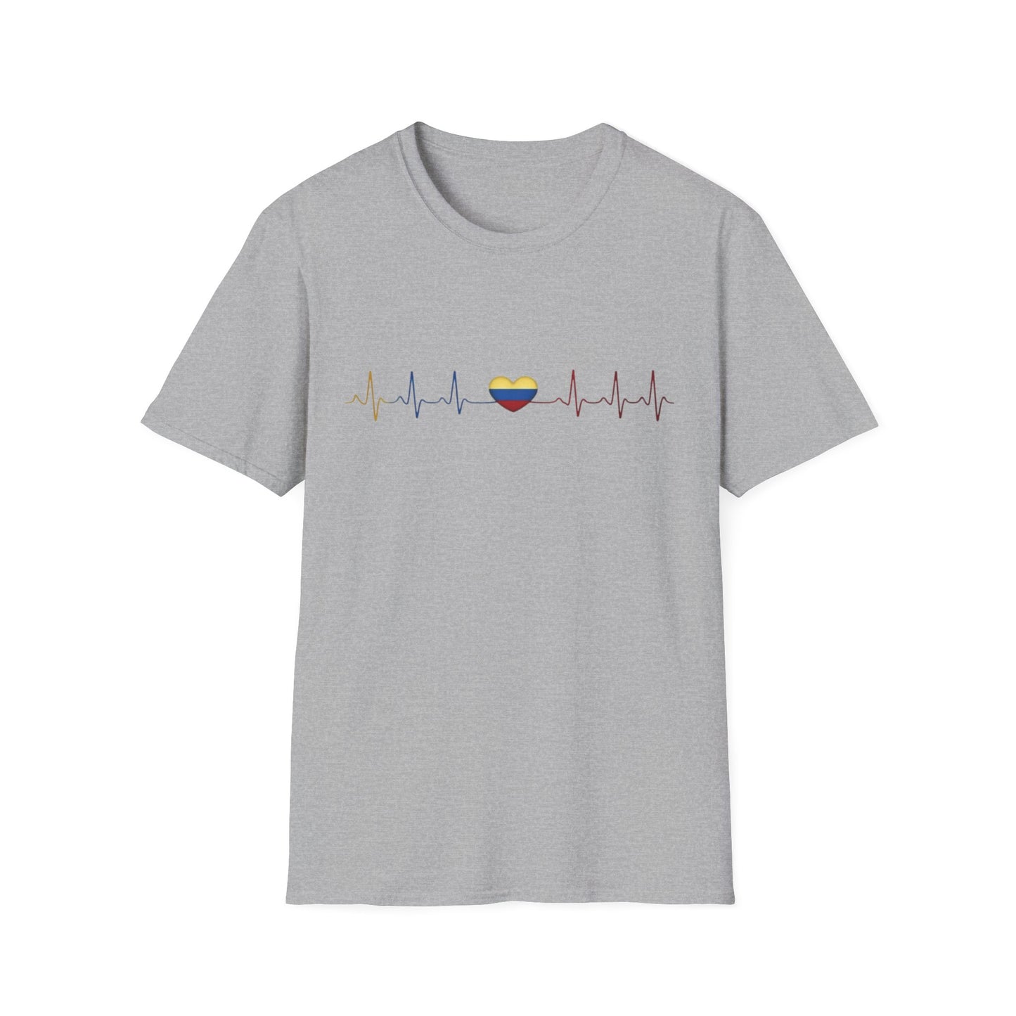 Venezuelan Flag Heartbeat Tee | Heart ECG Line with Venezuelan Flag Colors