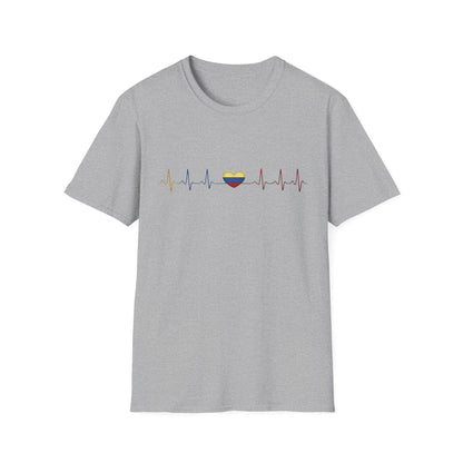 Venezuelan Flag Heartbeat Tee | Heart ECG Line with Venezuelan Flag Colors