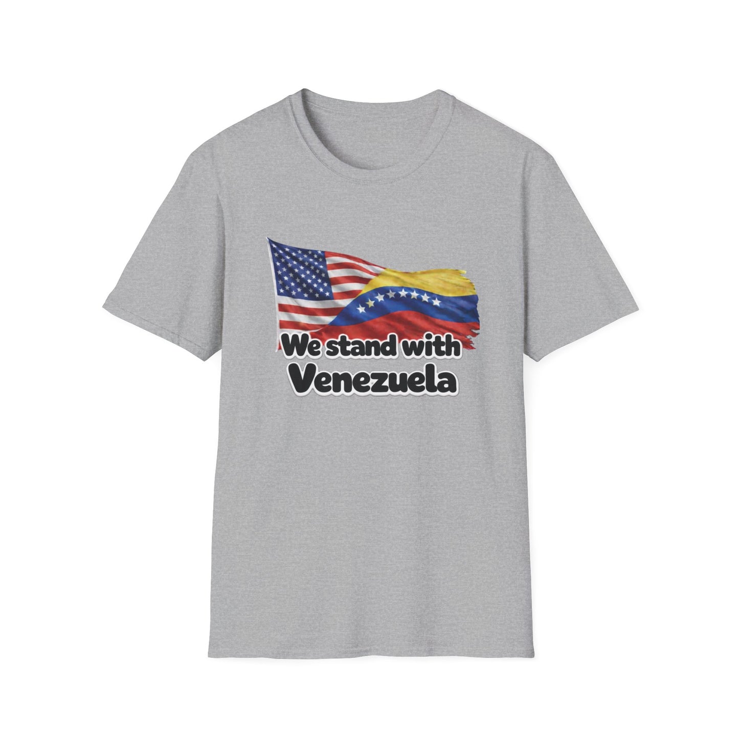 USA We Stand With Venezuela T-Shirt | US and Venezuela Flag Solidarity