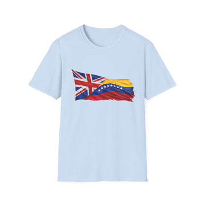 Venezuelan-British Flag T-Shirt — Dual Heritage Waving Flag Tee