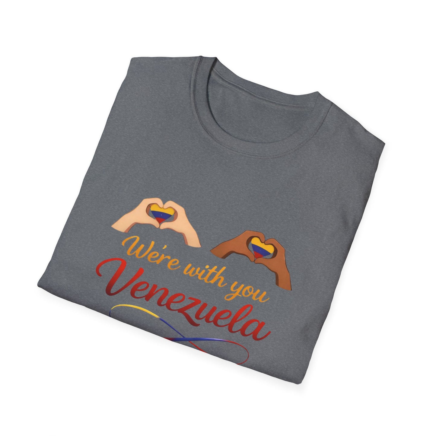 We're with you Venezuela T-Shirt | Heart Hands, Support, Venezuelan Colors