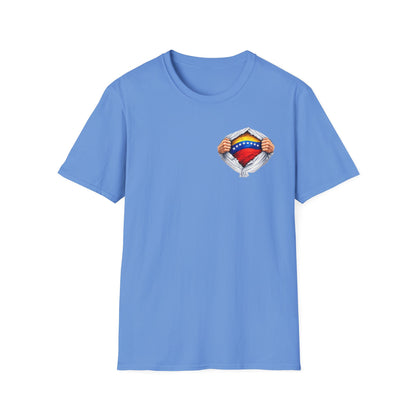 Venezuelan Flag Heart Rip-Tear T-Shirt | Venezuela Chest Reveal