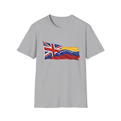 Venezuelan-British Flag T-Shirt — Dual Heritage Waving Flag Tee