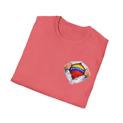Venezuelan Flag Heart Rip-Tear T-Shirt | Venezuela Chest Reveal