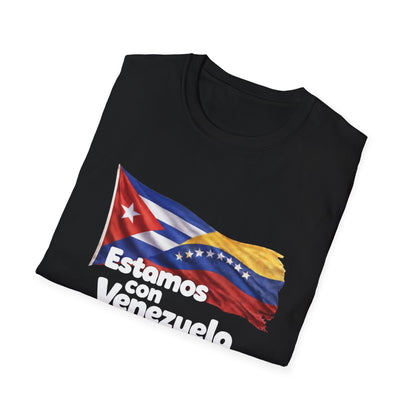 Cuba Estamos con Venezuela T-Shirt | Cuban and Venezuelan Flags, Solidarity Tee