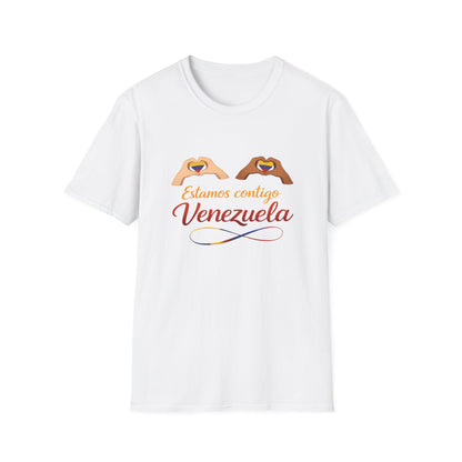 Estamos Contigo Venezuela T-Shirt | Heart Hands, Spanish Support Tee