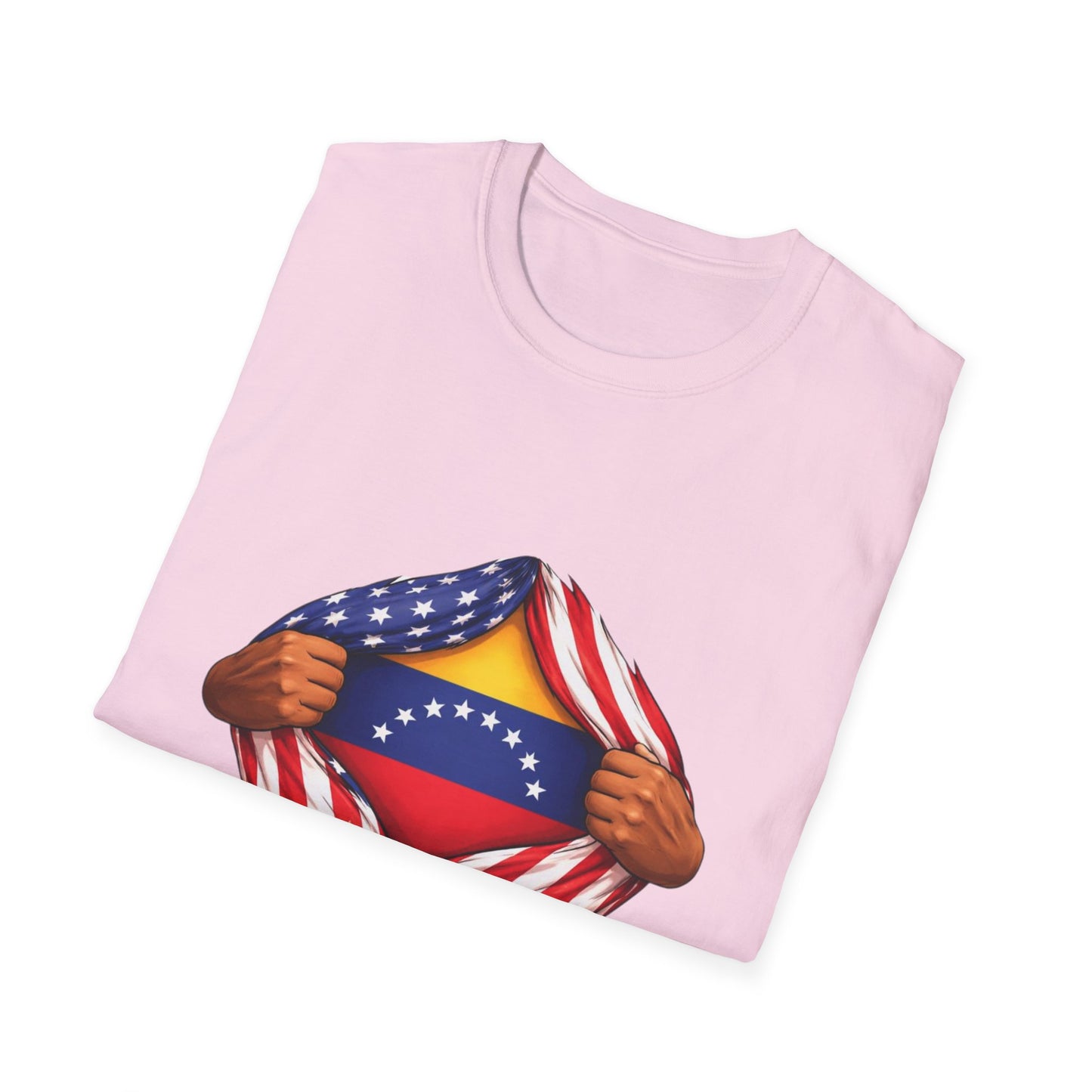 Venezuela Flag Reveal T-Shirt | American Flag Ripped Heart Chest