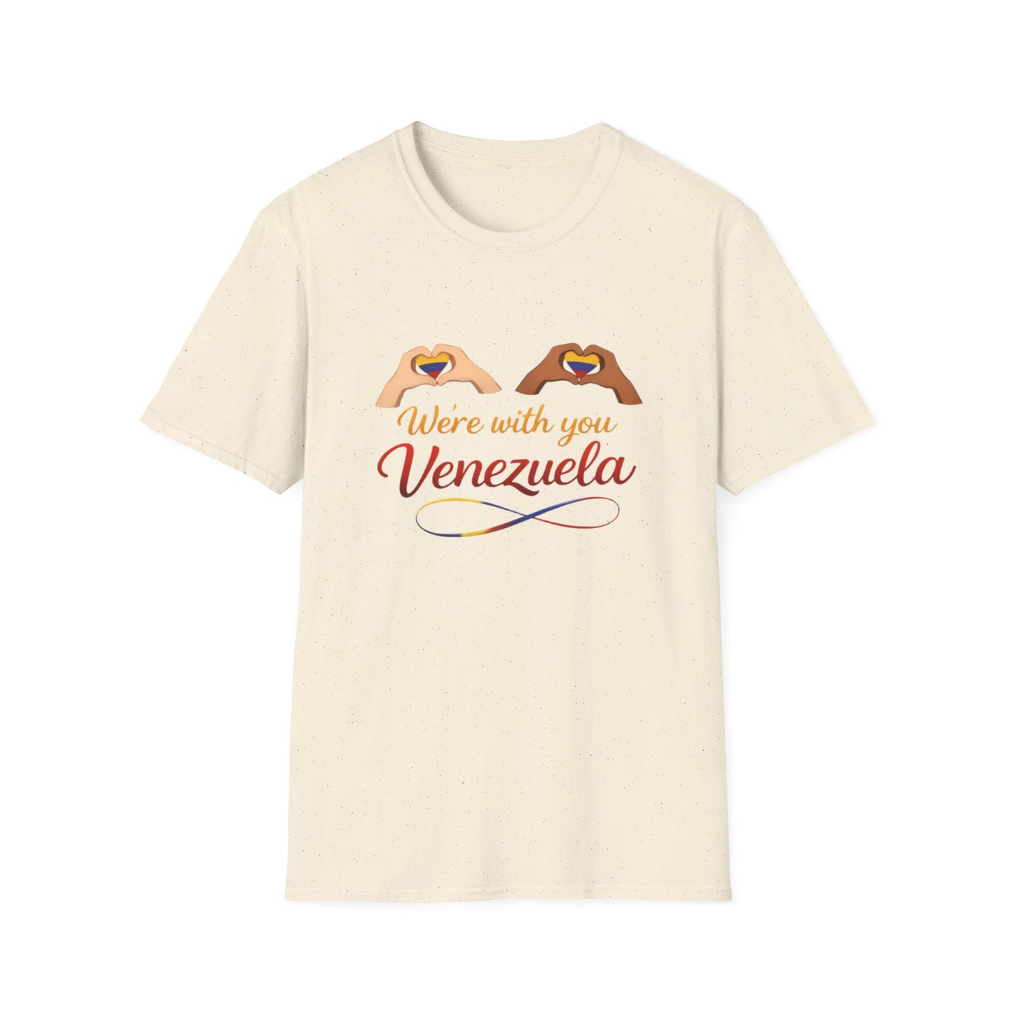 We're with you Venezuela T-Shirt | Heart Hands, Support, Venezuelan Colors